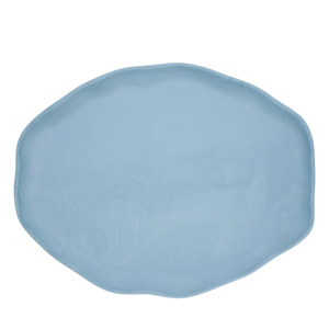 Fuente Ovalada de Cerámica Azul de 39x30 cm para Servir y Decorar - Product Image 1