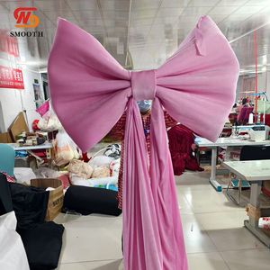 การตกแต่งงานอีเว้นท์สีดำเรียบสำหรับวันวาเลนไทน์โบว์ผ้าสำหรับงานแต่งงานงานเลี้ยงฉากหลังเวทีตกแต่ง - Product Image 5