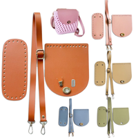 Kits de fabrication de fonds de sacs DIY en cuir PU carré, accessoires de couture tendance, avec crochets à pression pour tricot et crochet manuel