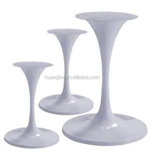 Hete Verkoop Witte Trompet Meubelen Been Metalen Tulp Eettafel Basis Voor Marmeren Stenen Tops Staal Oem Odm Modern Schilderij 20 Sets