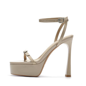 Nouvelles <span class=keywords><strong>sandales</strong></span> compensées <span class=keywords><strong>noires</strong></span> sexy à talon fin et bride, bout rond, imperméables, pour femme, collection Printemps/Été 2026 - Product Image 5