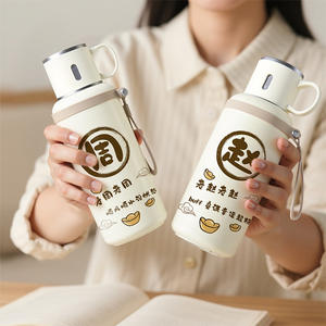 Bouteille d'eau isotherme personnalisée 1000 ml avec impression du nom de famille pour cadeaux d'affaires, thermos en acier inoxydable grande capacité - Product Image 2