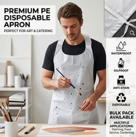 Tabliers jetables en PE imperméables pour la cuisine, le nettoyage, la peinture artistique et la restauration