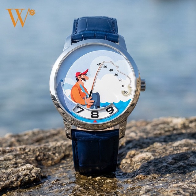 Swiss SW200 Movement Modification Wandering Hour Retrograde Minutes Mechanical Unique Watch Custom Logo Fishing Men's Watch OEM