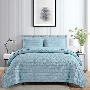 Buersucker 5 món công chúa phong cách màu trơn mùa hè chăn Ga Trải Giường mỹ bộ nhiều món cho bộ đồ giường điều hòa không khí - Product Image 1