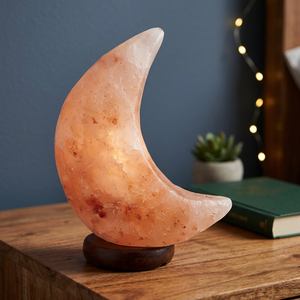 Wholesale Beautiful Handcrafted with Dimmer <b>Switch</b> Carved Technique High Quality Himalayan <b>Pink</b> Crystal Salt Moon Shaped Lamp - Product Image 1