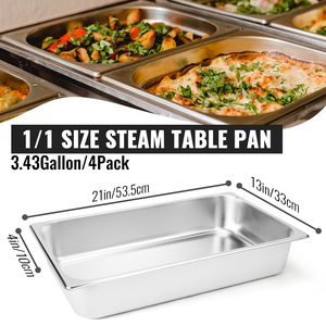Juego de 4 Recipientes Apilables de Acero Inoxidable con Recubrimiento en Polvo de Grado Alimenticio, de Alta Resistencia, Capacidad de 3.43 Galones, para Cocina de Buffet - Product Image 6