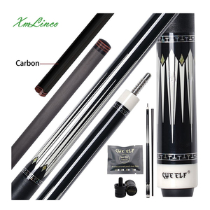 Xmlinco Billard-Queue, 1/2 geteilt, Oberteil aus Karbonfaser, Leinen-Griffband, 12,5 mm Spitze, hochwertiger Aufkleber, 58 Zoll - Product Image 1