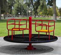 Manège pour enfants en plastique de haute qualité, volant de direction, chaise pivotante, couleur personnalisée, équipement de divertissement en plein air