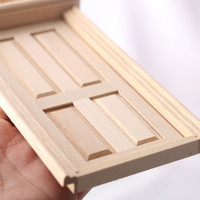 1:12 Maßstab Massivholz Blanko Vierflügeltür Miniatur DIY Zubehör