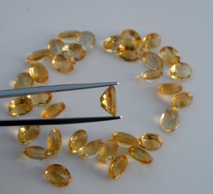 พลอยซิทรินรูปไข่ธรรมชาติ ขนาด 9x7 มม. เรืองแสง สามารถปรับแต่งได้สำหรับทำเครื่องประดับ - Product Image 2