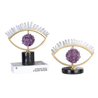 Bijoux en cristal pour les yeux, décoration créative pour le bureau et la maison, améthyste, décoration de richesse et attrape-soleil pour la décoration de bureau