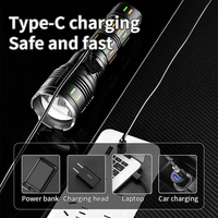 Bande de phosphore longue portée laser blanc 30W Power bank zoom étanche rechargeable usb led lampe torche tactique lampe de poche