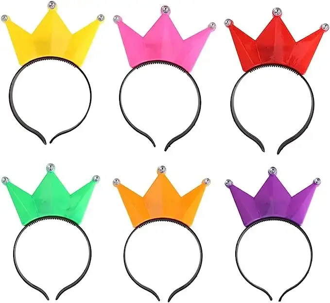 Wholesale Fashion Plastic Princess Crown Led Flashing Light Up Headband For Concert Party