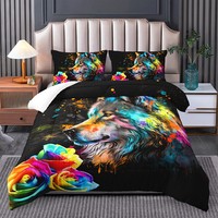 Loup haut de gamme 3d imprimé modèles personnalisés grande taille prix de gros hiver couette ensemble de couette