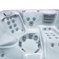 Jacuzzi Cuadrado VIRLUX de 2.13m con 54 Chorros de Masaje y 1 Tumbona para Espacios Exteriores
