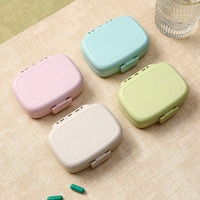 Boîte à pilules portable en plastique à 9 compartiments, étanche à l'humidité, avec impression de logo disponible