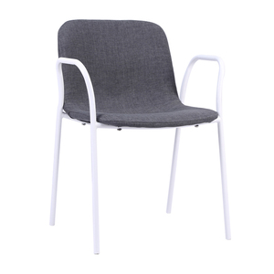 Huizhou-Silla de comedor de lujo de acero negro, mueble auténtico de color caqui fantasma, níquel cromado, para bodas - Product Image 1