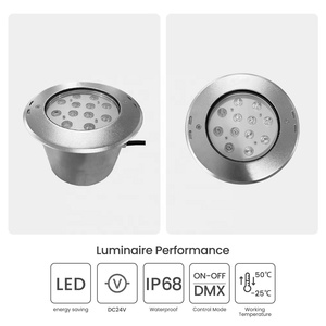 IP68 a prueba de agua 36W LED <span class=keywords><strong>Luces</strong></span> de <span class=keywords><strong>piscina</strong></span> empotradas Tipo enterrado 12V 24V Luz de natación subacuática Cuerpo de acero inoxidable para hoteles - Product Image 2