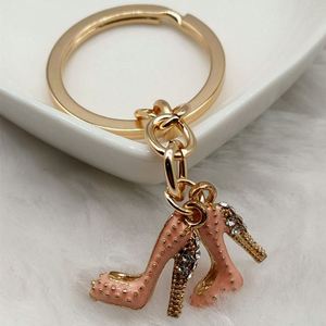 Mini <span class=keywords><strong>3D</strong></span> kim loại mô phỏng Giày cao gót Móc Chìa Khóa Phụ nữ túi điện thoại Bling Bling Giày Keychain Mặt dây chuyền Phụ kiện túi xách quyến rũ - Product Image 5