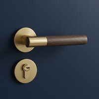 Poignée de porte en alliage de zinc noir, poignée à levier moderne pour porte d'appartement