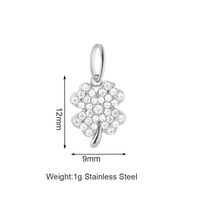Pendentifs pour la fabrication de bijoux, breloques en zircon et acier inoxydable, accessoires de collier DIY