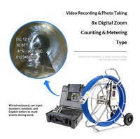 Caméra endoscopique industrielle haute définition IP68, éclairage LED rotatif à 360 degrés, caméra d'inspection de tuyaux portable de 9 pouces, 8X