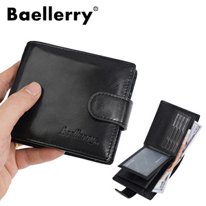 กระเป๋าสตางค์แบบสั้นสำหรับผู้ชาย Baellerry ช่องใส่บัตรหลายช่อง กระเป๋าหนังสีดำสำหรับใช้ในชีวิตประจำวัน - Product Image 1