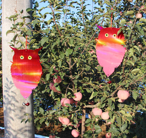 Répulsif holographique réfléchissant pour oiseaux en forme de hibou avec cloche métallique pour arbres fruitiers agricoles - Product Image 6
