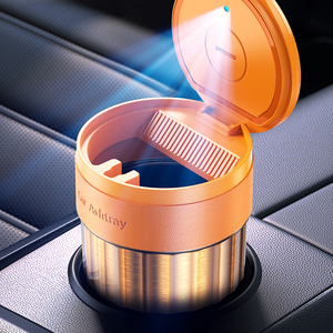 No Ash Spill Proof <b>Car</b> Ashtray with Lid LED, Light Cigarette Holder Sturdy Durable Universal Fit, for BMW Toyota Honda - Product Image 3