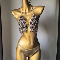 Carnaval monday Wear Maillot de bain deux pièces Ensemble Jouvert Trinidad Carnaval Maillot de bain Maillot de bain de luxe Diamant Bikini