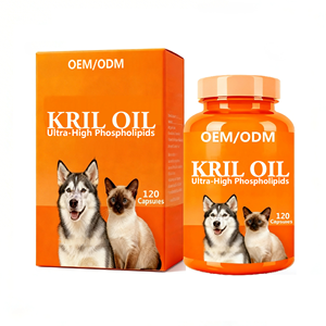 AINA 56% Aceite de Krill Natural con Astaxantina Omega-3 EPA DHA, Cápsulas de Suplemento de Pescado para Perros y Gatos - Apoyo Inmunológico, Articulaciones y Piel - Product Image 1
