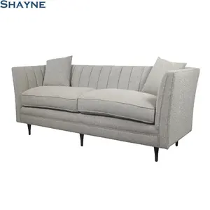 Shayne Luxury Customize Living Room Gray Fabric Channeled Back 3 2 Seats Arabic Style Bedroom Furniture Sofa Made In China