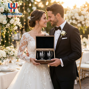 Copas <span class=keywords><strong>de</strong></span> Cristal con Tallo para Banquetes, para Cerveza, Jugo, Té Helado, Agua, con Abrebotellas en Caja <span class=keywords><strong>de</strong></span> Regalo <span class=keywords><strong>de</strong></span> Madera - Product Image 5