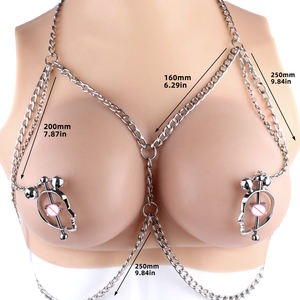 Permainan dewasa penjepit puting erotis logam hati persik klip payudara dengan bola berat untuk wanita BDSM Mimi stimulasi vagina mainan seks - Product Image 5