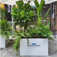 Pot taman penanam Modern, Pot tanaman besar luar ruangan bunga dan biji aluminium logam