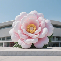 Modèle de fleur de pivoine gonflable géante rose de haute qualité personnalisé pour les événements en plein air et la décoration paysagère des centres commerciaux