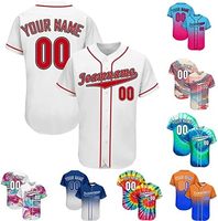 Jersey Baseball Sublimasi Logo Kustom 100% Poliester Jersey Softball Polos Bordir Kancing Penuh Kaos Baseball