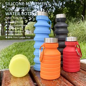 Bouteille d'eau pliable en silicone de 550 ml en gros, personnalisable, sans BPA et écologique - Product Image 6