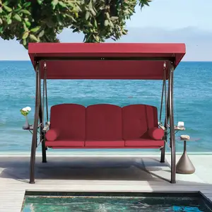 Outdoor Patio Swing Aluminium Schommelstoel Tuin Drie Seat Schommels Set Moderne Leisure Volwassen Schommel