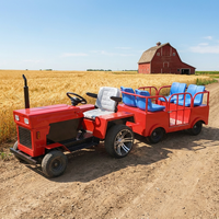 Les grandes attractions populaires des parcs d'attractions pour enfants incluent les trains touristiques tractés par des tracteurs et les équipements de divertissement en plein air.