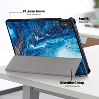 Étui en cuir PU à impression soyeuse ultra fin à trois volets avec support pour tablette Lenovo Tab M10 5G 10.6 TB360ZU