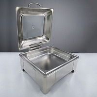 Chauffe-plat de luxe en acier inoxydable pour la restauration Poêle à buffet carré simple avec chauffe-aliments Surround Party Hotel