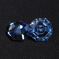 SICGEM Collection Premium Moissanite Octogonale Bleue 6x6mm 1 Carat Certifiée GRA Traitée Thermiquement Effet de Couleur/Feu Personnalisable