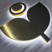 Enseigne publicitaire 3D personnalisée en métal doré, acier inoxydable, lettres lumineuses LED rétroéclairées, décoration, étanche IP65, montage mural, pour voiture