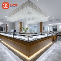 Comptoir de présentation de bijoux professionnel en verre sans cadre, vitrine de boutique de marque, présentoir en verre pour bijoux
