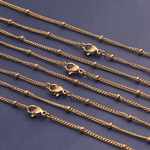 Powell – chaîne Satellite de perles en acier inoxydable, 20 pouces, 2 Mm, <span class=keywords><strong>plaqué</strong></span> <span class=keywords><strong>or</strong></span>, <span class=keywords><strong>pour</strong></span> la fabrication de <span class=keywords><strong>bijoux</strong></span>, vente en gros - Product Image 3