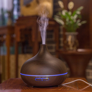 Humidificador eléctrico de gran capacidad de grano de madera oscuro y claro de 500ml Difusor de aroma de luz LED de 7 colores - Product Image 2