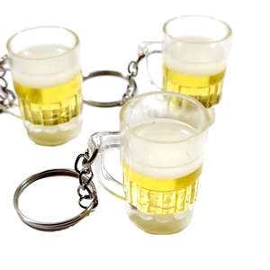 Hot Sale Spring Eco-Friendly Painted Mini <b>Tie</b> Beer Mug Keychain Hot Selling Acrylic Keyring for <b>Christmas</b> Gifts Resin Crafts - Product Image 1