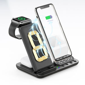 นาฬิกาปลุกแบบดิจิตอลพับได้ไฟ8ใน1กลางคืนที่ชาร์จแบบไร้สายมีขาตั้งที่ชาร์จแบบแม่เหล็ก - Product Image 6